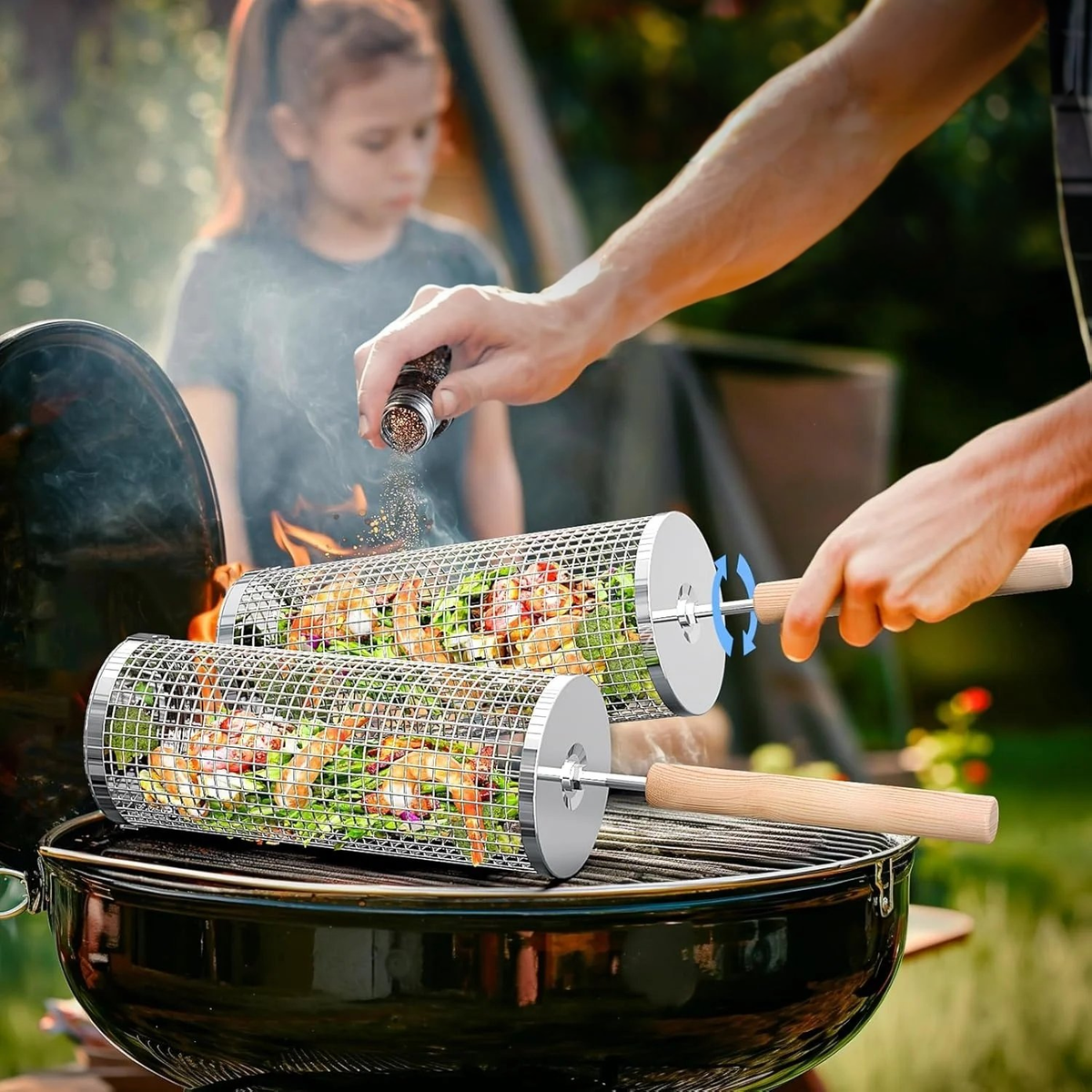 GrillTumblr™ Rotating Grill Cage